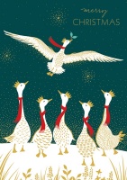 Merry Christmas Geese Card Sara Miller London